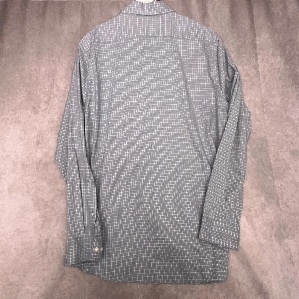 Banana Republic Button Down Shirt Mens XL Blue Grid Excellent Long Sleeve Cotton